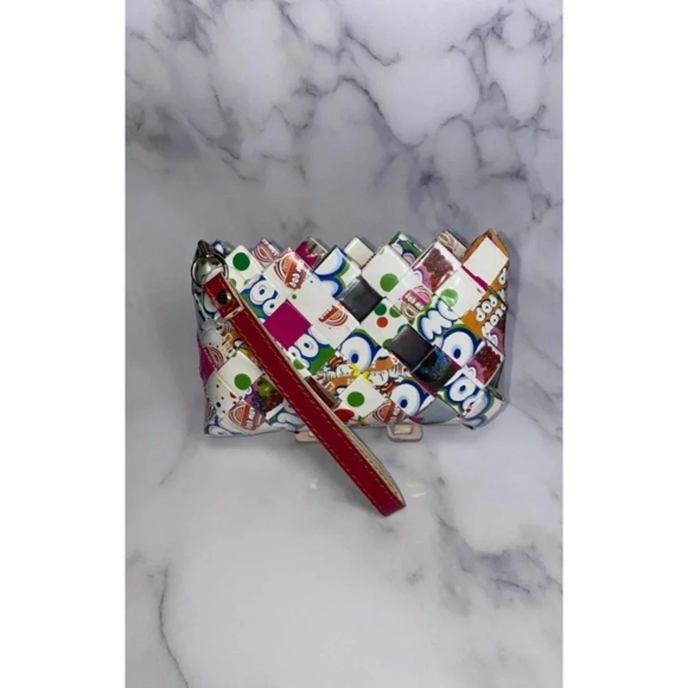 Rare Vintage Candy Wrapper Handmade Clutch / Wristlet